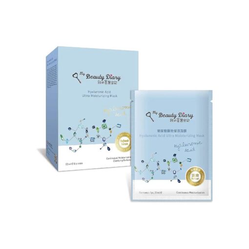 My Beauty Diary-Hyaluronic Acid Ultra Moisturizing Facial Mask, Instant Hydrating Water Type Refreshing Face Sheet Mask with Collagen for All Skin Concerns ( 8 Combo Pack )