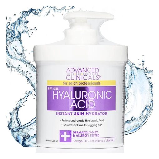 Hyaluronic Acid Body Lotion & Face Moisturizer W/Vitamin E | Hydrating Firming Lotion Minimizes Look Of Wrinkles, Stretch Marks, & Crepey & Dry Skin | Skin Care Products, 16 Oz