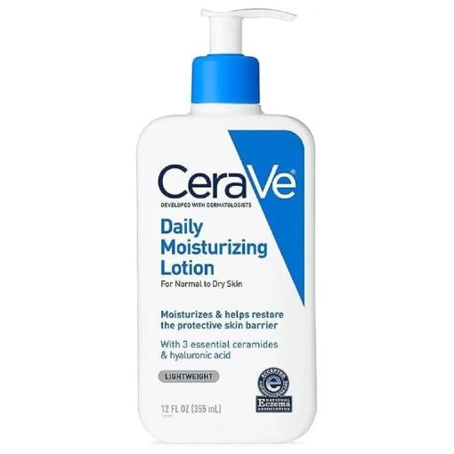 Daily Moisturizing Lotion for Dry Skin | Body Lotion & Face Moisturizer with Hyaluronic Acid and Ceramides | Daily Moisturizer | Fragrance Free | Oil-Free | 12 Ounce