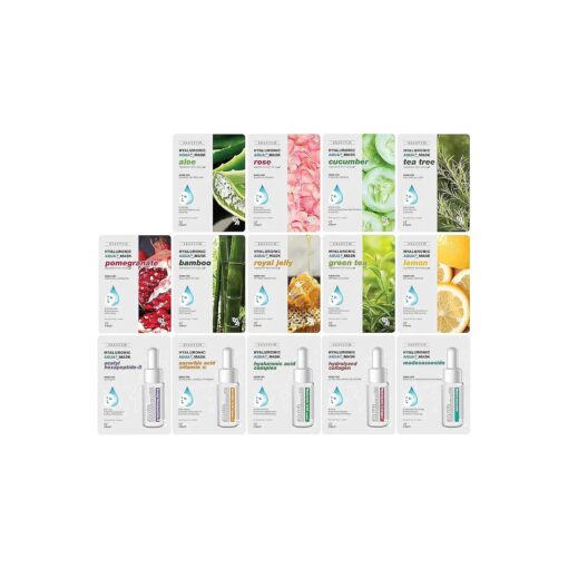 Hyaluronic Aqua Plus Essence Full Face Facial Sheet Mask 14 Sheets Combo - 2 WEEKS SET