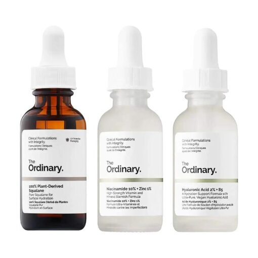 The Ordinary Face Serum Set ! 100 % Plant-Derived Squalane Prevent Ongoing Loss Of Hydration ! Niacinamide 10 % + Zinc 1 % Reduces Skin Blemishes ! Hyaluronic Acid 2 % + B5 Enhanced Hydration !