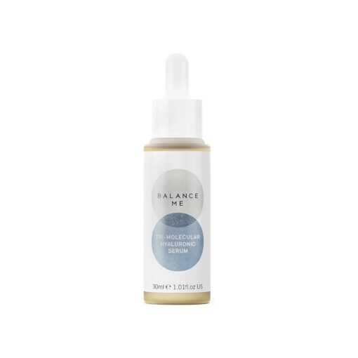 Balance Me Tri-Molecular Hyaluronic Serum, With Hyaluronic Acid & Aloe Vera, Plumps & Hydrates, Anti-Ageing Hydrating Face Serum, All Skin Types, Natural, Vegan & Cruelty Free, Made In UK, 1.01 Fl Oz