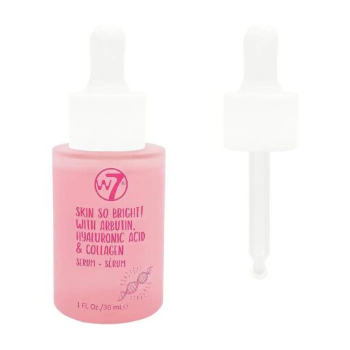 W7 Skin So Bright Face Serum - Hyaluronic Acid & Collagen Facial Serum - Rejuvenating & Renewing Skin