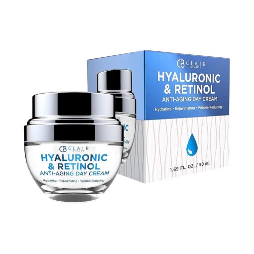 Hyaluronic Acid & Retinol Daily Face Moisturizer - Reduce Wrinkles, Fine Lines & Hyperpigmentation, Hydrating Day Cream - Cruelty Free Korean Skin Care For All Skin Types