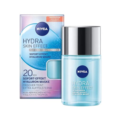 NIVEA Hydra Skin Effect 20 Seconds, Instant Effect Hyaluronic Mask, 100 ml, Face Mask for Preparing for Day and Night Cream, Mask with Pure Hyaluronic