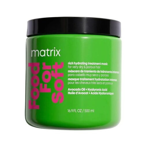 Matrix Food For Soft Hair Mask | Rich Hydrating Treatment Mask for Dry & Brittle Hair | Moisturizes, Softens, & Smooths | With Avocado Oil & Hyaluronic Acid | 16.9 Fl, Oz