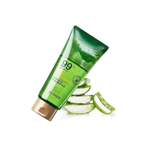 [ the SAEM ] Jeju Fresh Aloe Soothing Gel 99 %, 300ml - Hydrate & Soothe Dry, Sensitive Skin