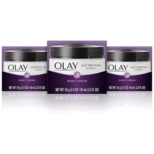 Night Cream With By Olay, Age Defying Classic Moisturizer With Vitamin E, Pack Of 3