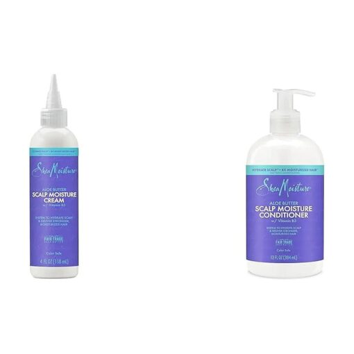 SheaMoisture Scalp Moisture System with Aloe Butter Hair Cream 4oz and Conditioner 13oz for Hydrated Scalp and 8X More Moisturized Hair