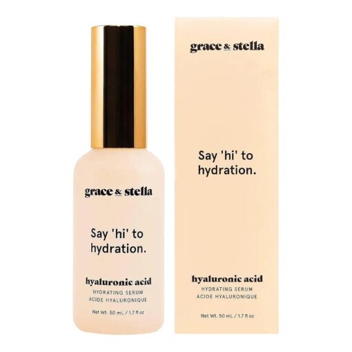 Grace & Stella Hyaluronic Acid Serum for Face - 50ml, Anti-Aging Serum with Hydrating and Brightening Properties, Vegan and Paraben-Free