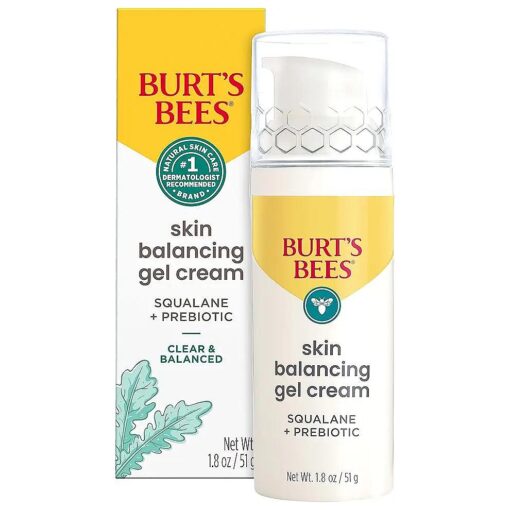 Burt 's Bees Daily Gel Cream, Skin Balancing Face Moisturizer, Hydrates Skin, for All Skin Types, With a Prebiotic, 1.8 Oz .