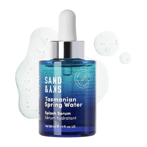 Sand & Sky Tasmanian Spring Water Splash Serum, Hyaluronic Acid for soft and plump skin .