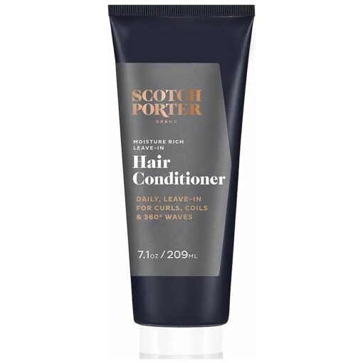 Scotch Porter Moisture Rich Leave-In Hair Conditioner for Men | Superior Smoothness & Definition | Free of Parabens, Sulfates & Silicones | Vegan | 7.1oz Bottle