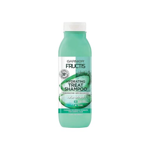 Garnier Fructis Hydrating Treat Shampoo, 98 Percent Naturally Derived Ingredients, Aloe, Nourish and Hydrate for Normal Hair, 11.8 fl, oz .