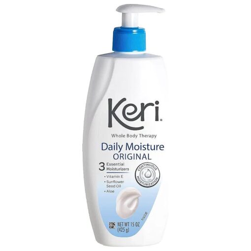 Keri Whole Body Therapy Original, Continuous Moisturization, 3 Essential Moisturizers ( Vitamin E, Aloe and Sunflower Seed Oil ), 15 oz Pump