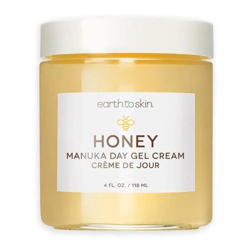 Earth To Skin Honey Manuka Day Gel Cream with Hyaluronic Acid & Vitamin E, All-Day Hydration for Face and Neck ( 4.0 Fl Oz )