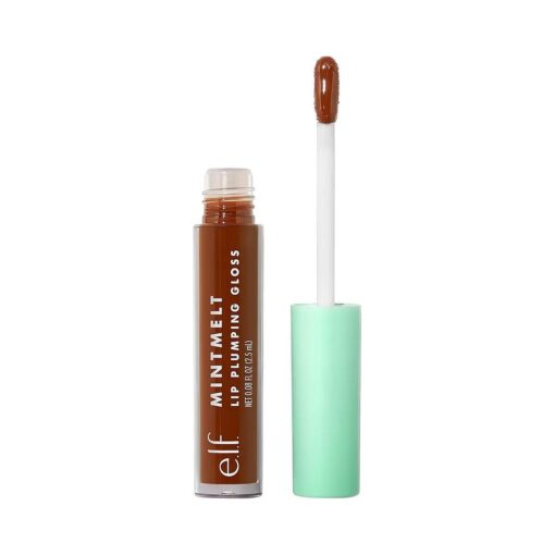 e.l.f, Mint Melt Lip Gloss, High-shine, Hydrating Lip Gloss, Plumps Lips & Creates Subtle, Buildable Color, Vegan & Cruelty-Free, Chocolate Chip