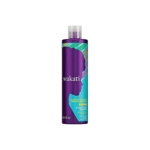 Wakati Sulfate Free Shampoo, 8 Ounce, Natural Hair Moisturizer, Long Lasting Frizz Control, Cleans Without Drying, Hair Detangler Clarifying Shampoo, Paraben Free, White