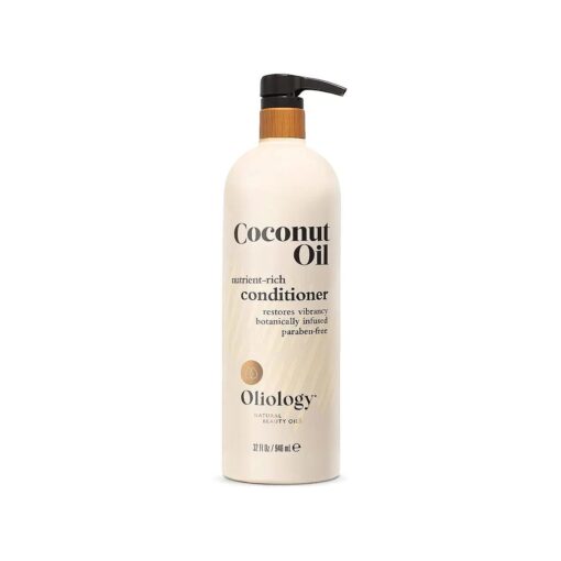 Oliology Nutrient Rich Coconut Oil Conditioner - Restores Vibrancy & Softens Hair | Repairs Damaged Dry Weak Hair | Intensely Hydrates | Botanically Infused | Paraben Free ( 32 fl oz )