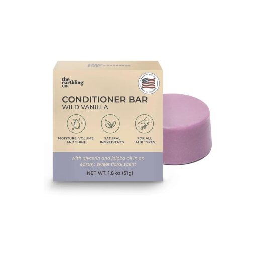 The Earthling Co. Conditioner Bar - Promote Hair Growth, Strengthen & Moisturize All Hair Types - Paraben & Sulfate Free formula with Natural Ingredients for Dry Hair ( Wild Vanilla, 1.8 oz )