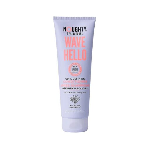 Noughty 97 % Natural Wave Hello Curl Defining Conditioner, to Condition, Soften and Define Curls with Sea Kelp Extract and Avocado Oil, Sulphate Free Vegan Haircare 250ml