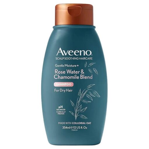 Aveeno Scalp Soothing Haircare Lightweight Moisture Rose Water & Chamomile Shampoo for Dry Hair 354ml