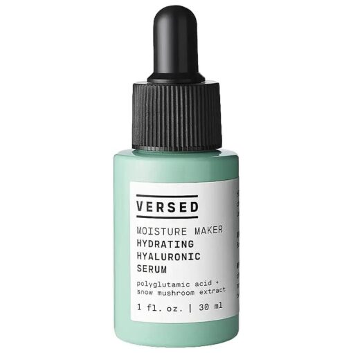 Versed Moisture Maker Hydrating Hyaluronic Serum - Lightweight Face Serum for Dry Skin, Moisturizing Polyglutamic Acid + Snow Mushroom Extract for Soothing, Plumping Hydration Day & Night ( 1oz )