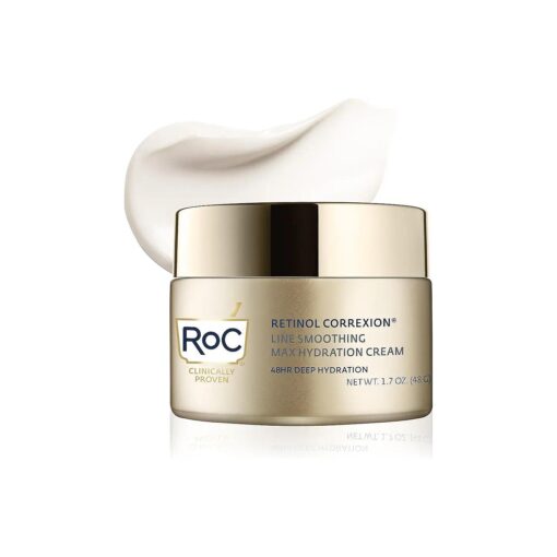 RoC Retinol Correxion Max Daily Hydration Anti-Aging Face Moisturizer with Hyaluronic Acid, Oil Free Skin Care Cream for Fine Lines, Dark Spots, Post-Acne Scars, 1.7 Ounces ( Packaging May Vary )