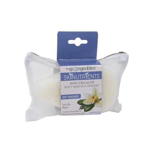 Anti Cellulite Body Wash in a 20+ Wash Sponge, Vanilla Bean, 1 Count