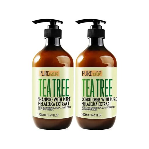 Tea Tree Oil Shampoo and Conditioner Set - Sulfate and Paraben Free Treatment for Oily Hair and to Help Reduce Your Itchy and Dry Scalp - Healthy Anti Dandruff Formula for Men and Women