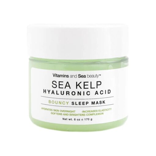 VITAMINS AND SEA BEAUTY, Hydrating Moisturizing Night Face Mask, Anti-Aging Overnight Facial with Hyaluronic Acid and Sea Kelp Seaweed, Skincare for All Skin Types, 6 Fl Oz