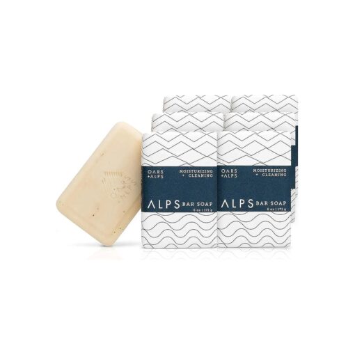 Oars + Alps Moisturizing Men 's Bar Soap, Dermatologist Tested and Made with Clean Ingredients, Travel Size, 6 Pack, 6 Oz Each