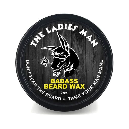 Badass Beard Care Beard Wax for Men - The Ladies Man Scent, 2 oz - Softens Beard Hair, Leaves Your Beard Looking and Feeling More Dense