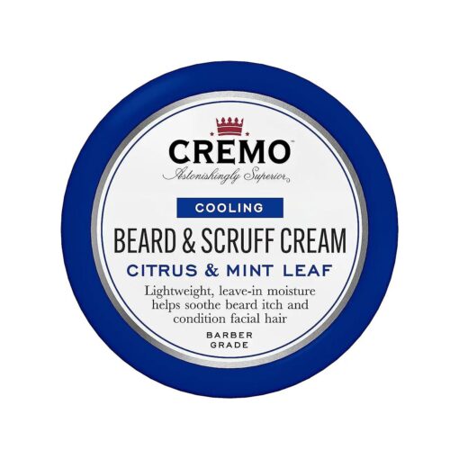 Cremo Beard & Scruff Cream, Cooling Citrus & Mint Leaf, 4 oz - Soothe Beard Itch, Condition and Offer Light-Hold Styling for Stubble and Scruff ( Product Packaging May Vary )