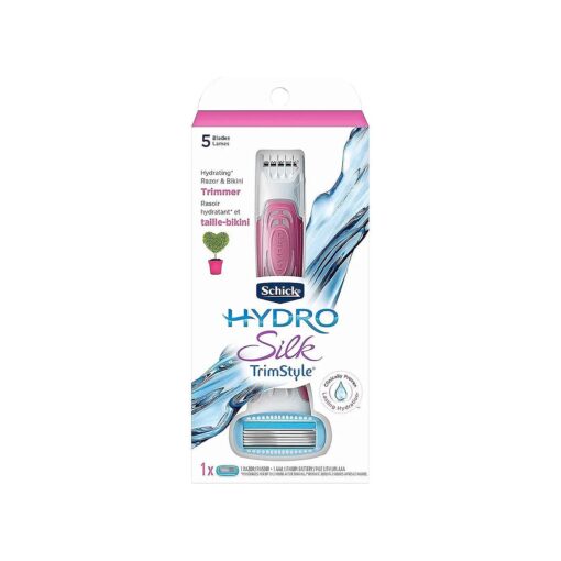 Schick Hydro Silk TrimStyle Moisturizing Razor for Women with Bikini Trimmer,1 Count