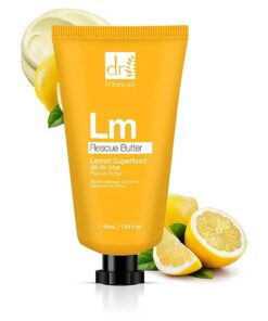 Dr Botanicals Lemon Rescue Body Butter w/Shea - Spa Quality Moisturizer - Dry Skin - Feet - Elbows - Knees - Coconut Lemongrass & Almond Oil - Penetrates Fast - Soft Supple & Radiant - 1.69oz