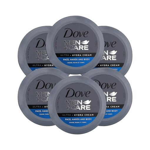 Dove Men+Care Ultra Hydra Cream, Face, Hands and Body care, All Skin Types, 6 Pack of 2.53 Oz Each