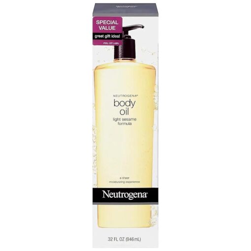 Neutrogena Lightweight Body Oil for Dry Skin, Sheer Moisturizer in Light Sesame Formula, 32 fl, oz