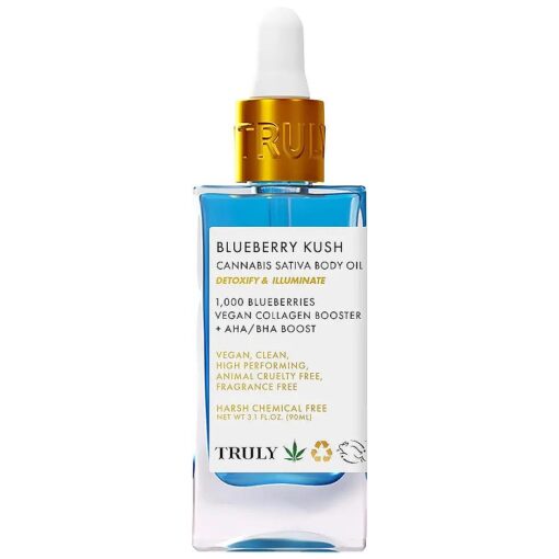 Beauty Blueberry Kush Body Oil with Hydroxy Acids - Hydrating After Bath Oil - Anti-Aging Body Oil Moisturizer for More Youthful and Radiant Skin - 1.7 fl, oz