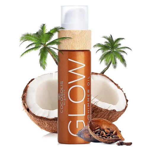 GLOW Shimmer Oil | Illuminizing Natural Dry Oil With Shiny Particles | Leaves The Skin Glowing & Enhances a Golden Tan | Gives a Luxurious Feel to Your Skin | 110ml