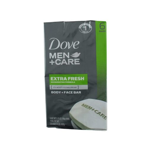 Dove Men+Care Body & Face Bars, Extra Fresh, 4.25 oz bars, 6 ea ( Pack of 3 )