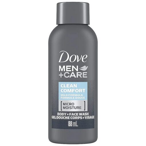 Dove Men + Care Hydrating Clean Comfort Pack of 24 Body and Face Wash with 24-Hour Nourishing Micromoisture Technology Body Wash for Men, 3 oz