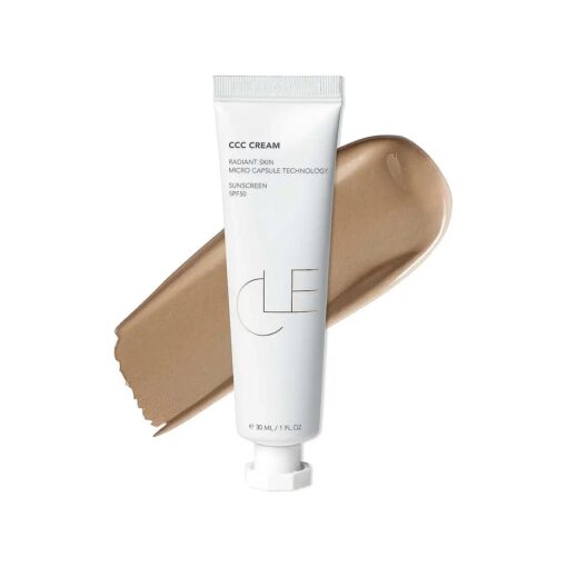 CLE Cosmetics CCC Cream ( Warm Medium Light 203 / SPF 50 ) - Color Correcting CC Cream with Sunscreen - Lightweight, Hydrating, Light to Medium Coverage Foundation - BB & CC Cream Hybrid - 1 fl oz