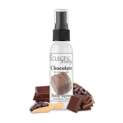 Chocolate Body Spray, 2 ounces, Body Mist for Women with Clean, Light & Gentle Fragrance, Long Lasting Perfume with Comforting Scent for Men & Women, Cologne with Soft, Subtle Aroma For Daily Use