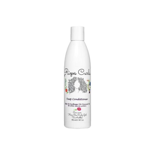 Rizos Curls Deep Conditioner, Strengthens & Moisturizes Hair while Controlling Frizz, Add Softness and Manageability with Coconut Oil, Sunflower Oil & Shea Butter, 10 oz