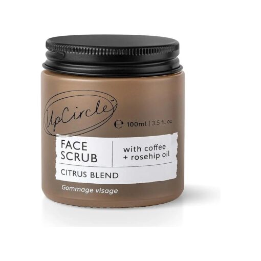 UpCircle Coffee Face Scrub - Citrus Blend For Normal + Dry Skin 3.5oz- Shea Butter, Coconut + Rosehip Oil - Natural, Vegan Face Exfoliator For Soft, Smooth Skin