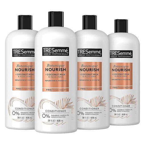 TRESemme Hydrating Conditioner 4 Count With 100 % Natural Coconut Milk and Aloe Vera 28 oz