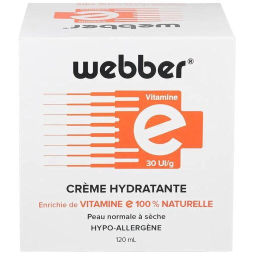 WEBBER Hydrating Cream, Face Moisturizer, with Vitamin E to help the appearance of Scars, Burns, Wrinkles and Dry Skin ( Jar - 120 ml )