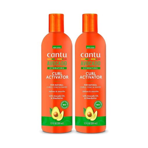 Cantu Avocado Hydrating Curl Activator Cream with Pure Shea Butter, 12 oz ( Pack of 2 ) ( Packaging May Vary )