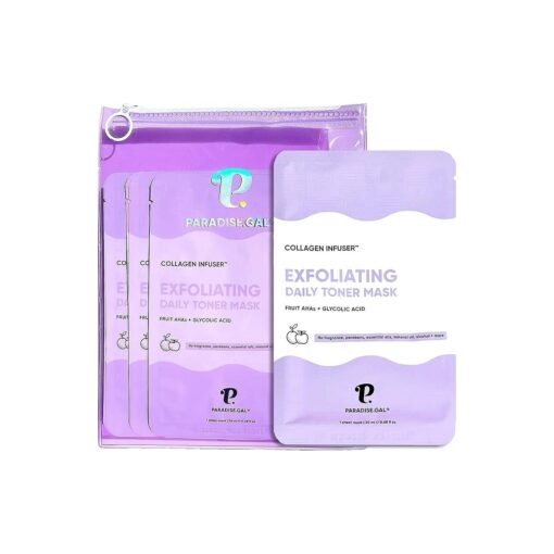 Exfoliating Face Masks ( 10-Pack ) Korean Skincare Infused with Exfoliating Collagen, AHA, Glycolic Acid, BHA, Niacinamide & Ceramide - Revitalizing Solution for Smooth, Radiant Skin